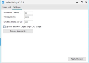 Index Buddy: Application Settings
