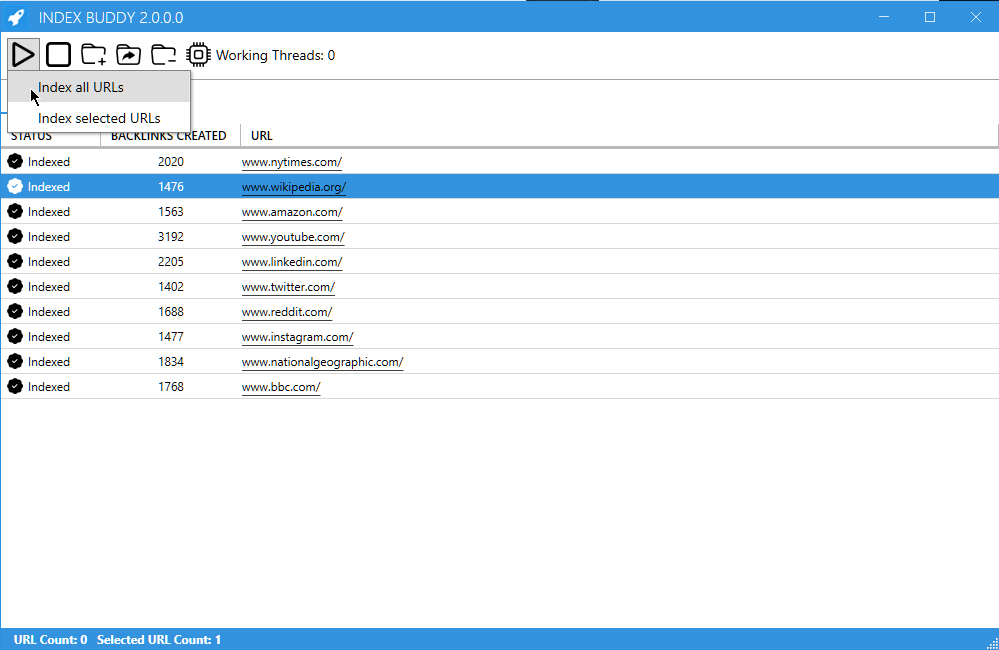 Index Buddy 2 - Index URLs and Backlinks