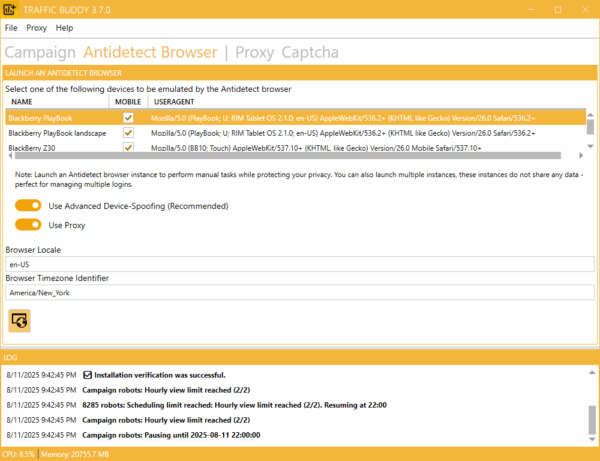 Construit dans Antidetect Browser