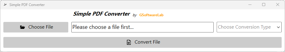 Simple & Free PDF Converter User Interface