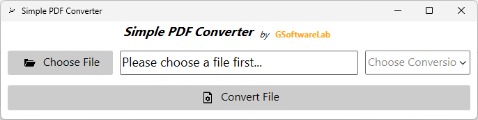 Simple & Free PDF Converter User Interface