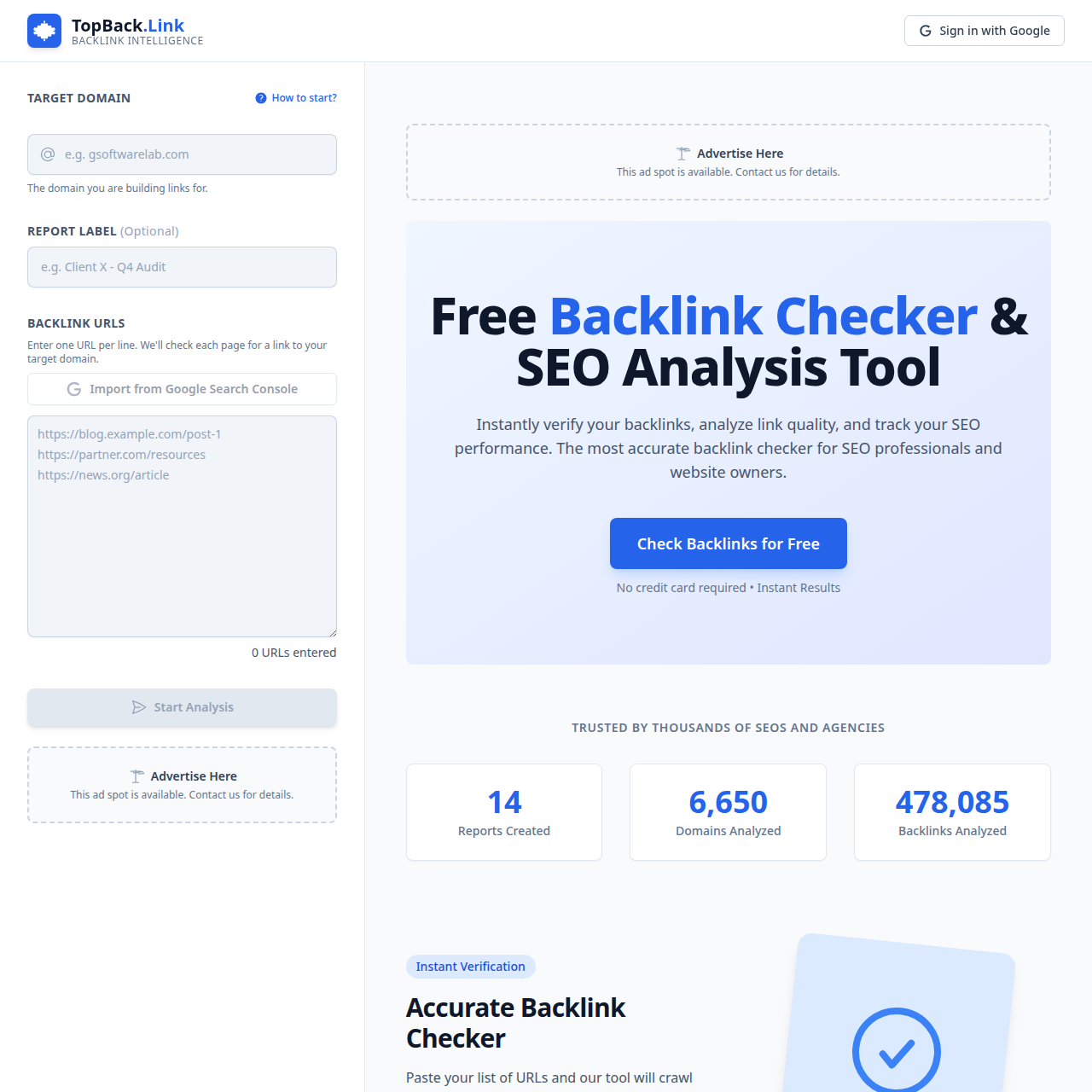 Free Backlink Checker & Logiciel de vérification de liens 2025 1 Logiciel gratuit de vérification des liens et des backlinks